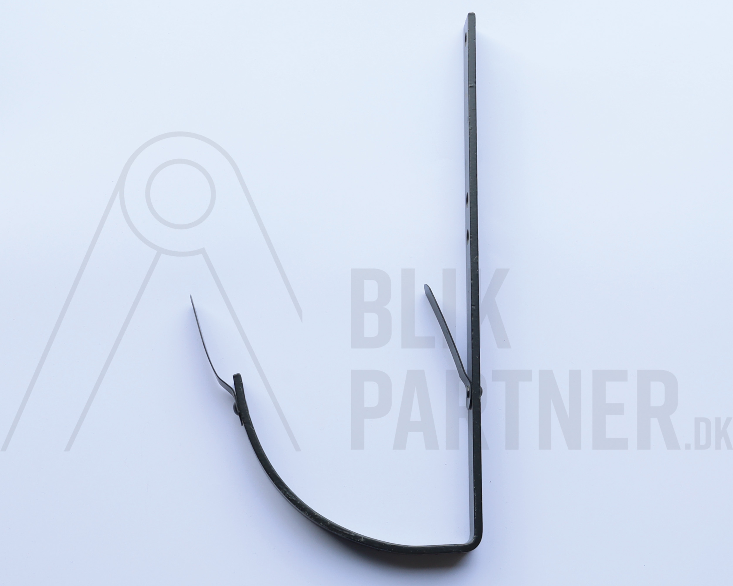 Rendejern, 1/4 rund, 400, Galv. jern, Sort Grå RAL 7021