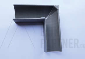 Gering, 1/4 rund, udv. 400, 90°, Zink, VM Quartz, 0,70